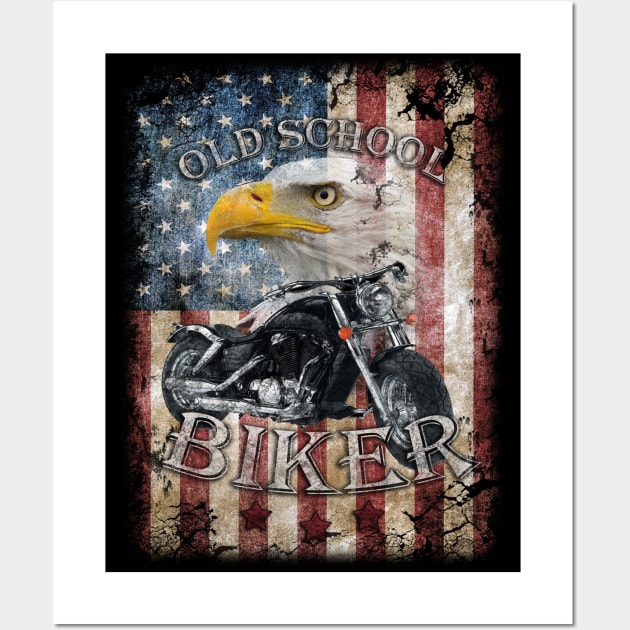 Old School Biker Wall Art by valentinahramov